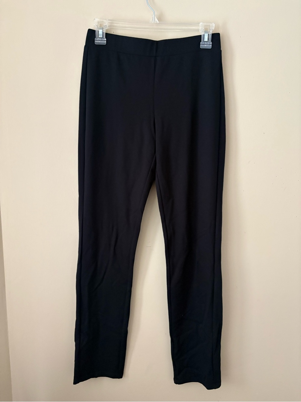 Jude Connally Black Stretch Straight-Leg Pants With Gold Zipper on the back XS